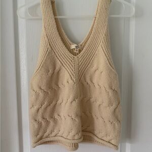SOLD - Cream Knit Sleeveless Sweater Top